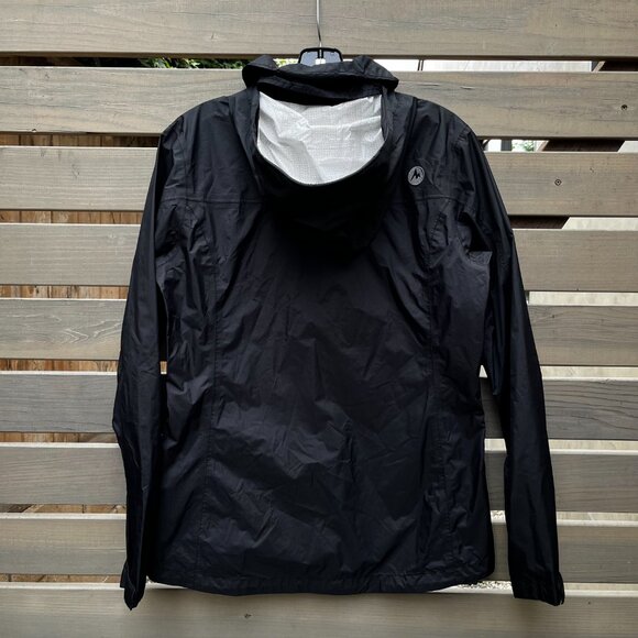 Marmot Women's PreCip Eco Jacket Size S Black Waterproof Taped Seams Hood - Picture 3 of 12